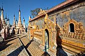 Kakku Pagoda complex. Part of the Buddhist Temple inside the complex. Shan State in Myanmar (Burma). 